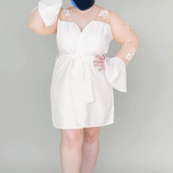 NWT Beautiful Bridal robe by Robed With Love - Hildy Rose size 1X white - Picture 3 of 16